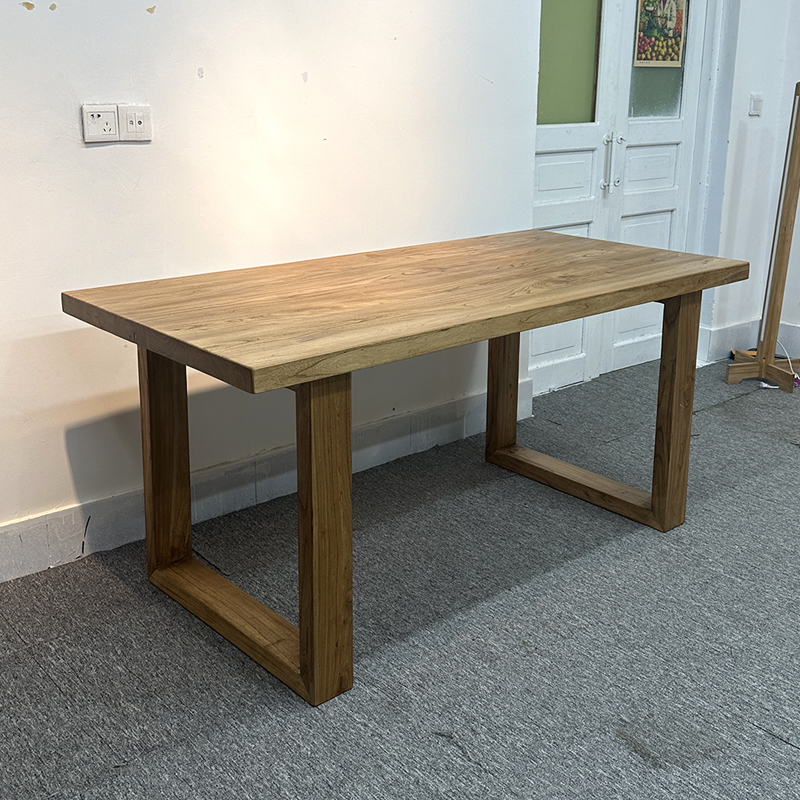 老榆木大板桌民宿家用实木客厅大板长条桌原木学习工作台书桌简约