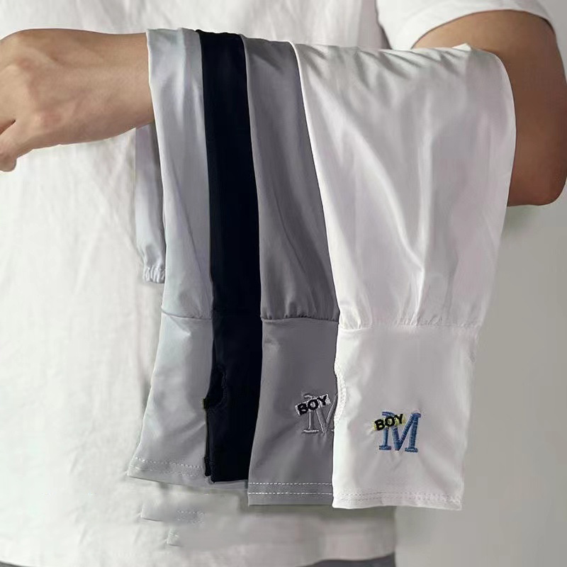 新款夏季袖套 男女户外出行纯色冰袖 防紫外线透气刺绣冰袖