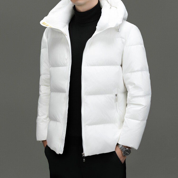 波司登白色羽绒服男士冬季新款白鸭绒保暖面包服休闲连帽外套男装