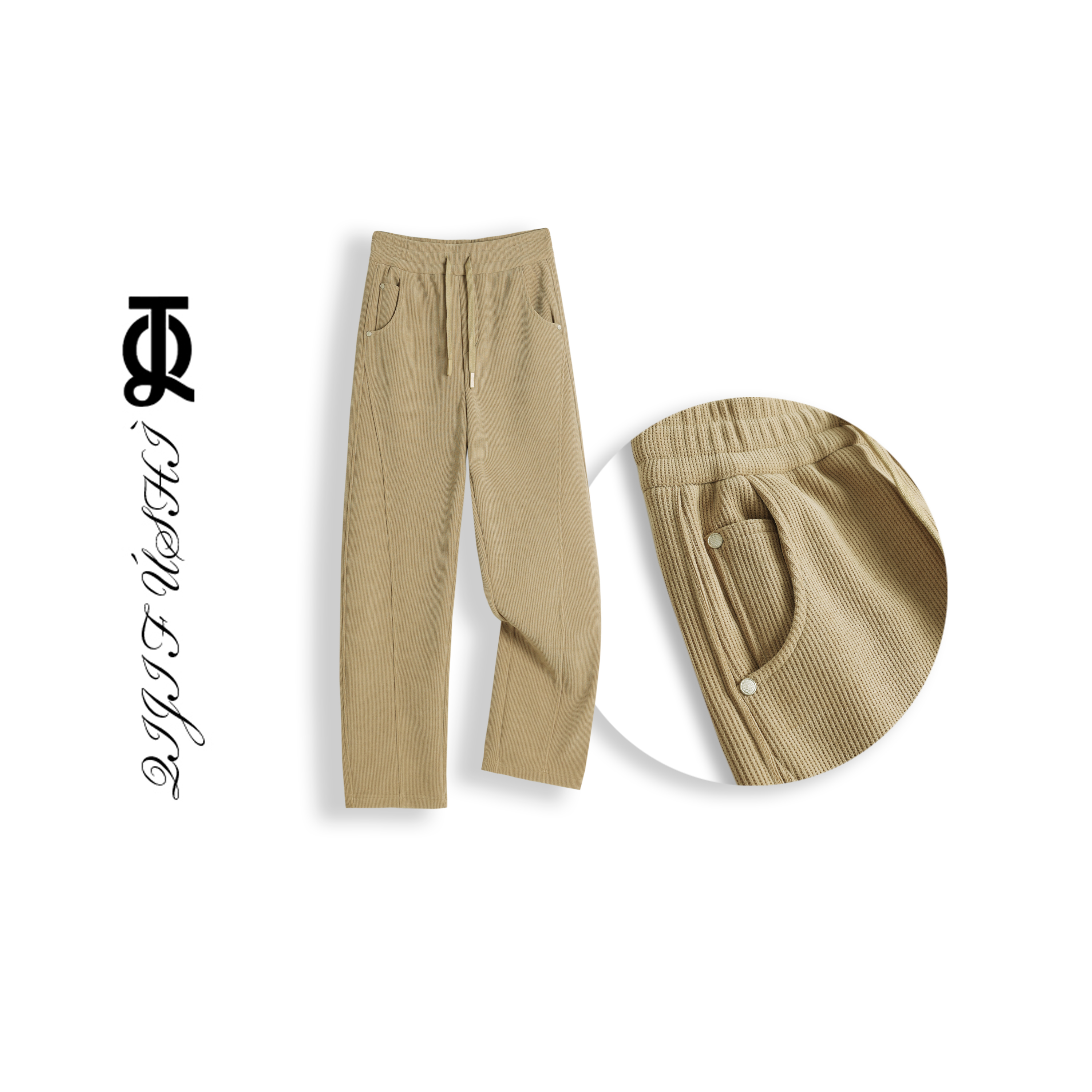 【奇季】‘不挑腿型’加绒保暖超显瘦直筒阔腿裤女 98121