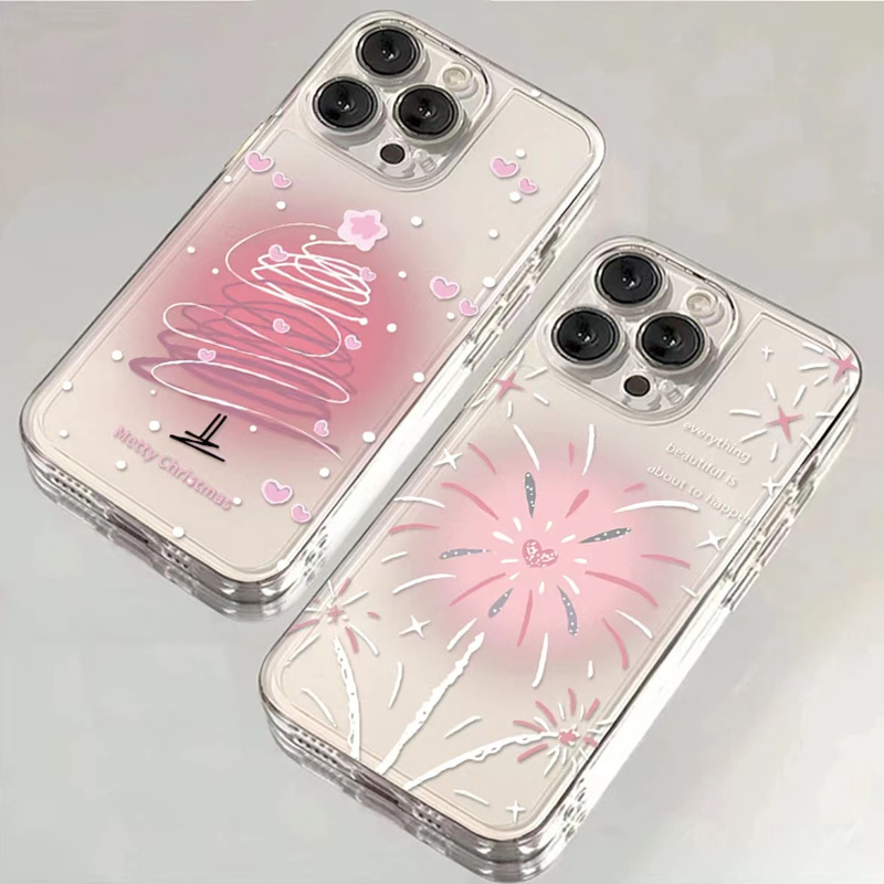 粉晕烟花适用iphone15/13苹果14手机壳华为vivo小米oppo防摔软套