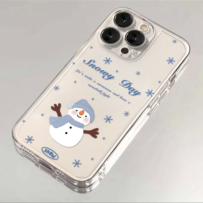 冬日圣诞雪人苹果华为oppo小米vivo全包iPhone12/13/14/15手机壳