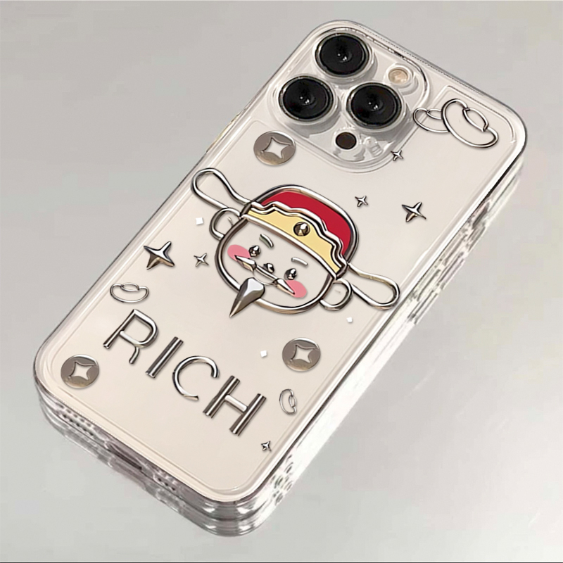 可爱红帽财神爷适用iphone15/13苹果14手机壳华为viv小米oppo软套