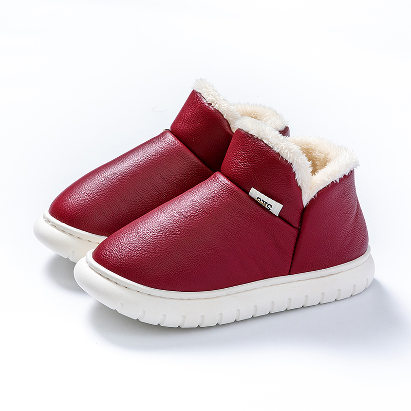 纯牛皮真皮拖鞋家居男女冬家用防滑保暖棉拖鞋室内外包跟情侣棉鞋