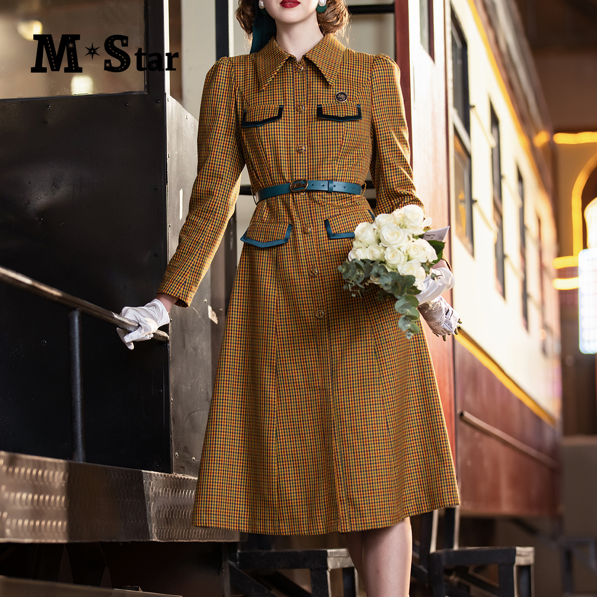 【蜜思仝】M-Star工装风撞色连衣裙  SCEL134470