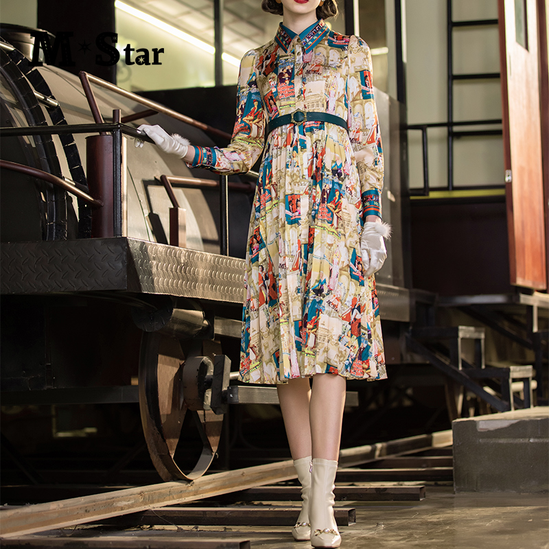 【高高甄选】M-Star花长袖连衣裙SCEL134468