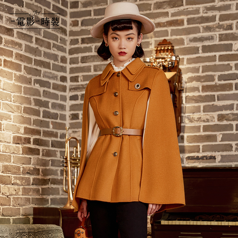 【蜜思仝】一电影一时装秋季新款斗篷双面呢外套FCEG137612