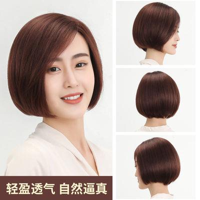 假发女波波头圆脸内扣全头女士假发套短发直发自然修脸bobo头