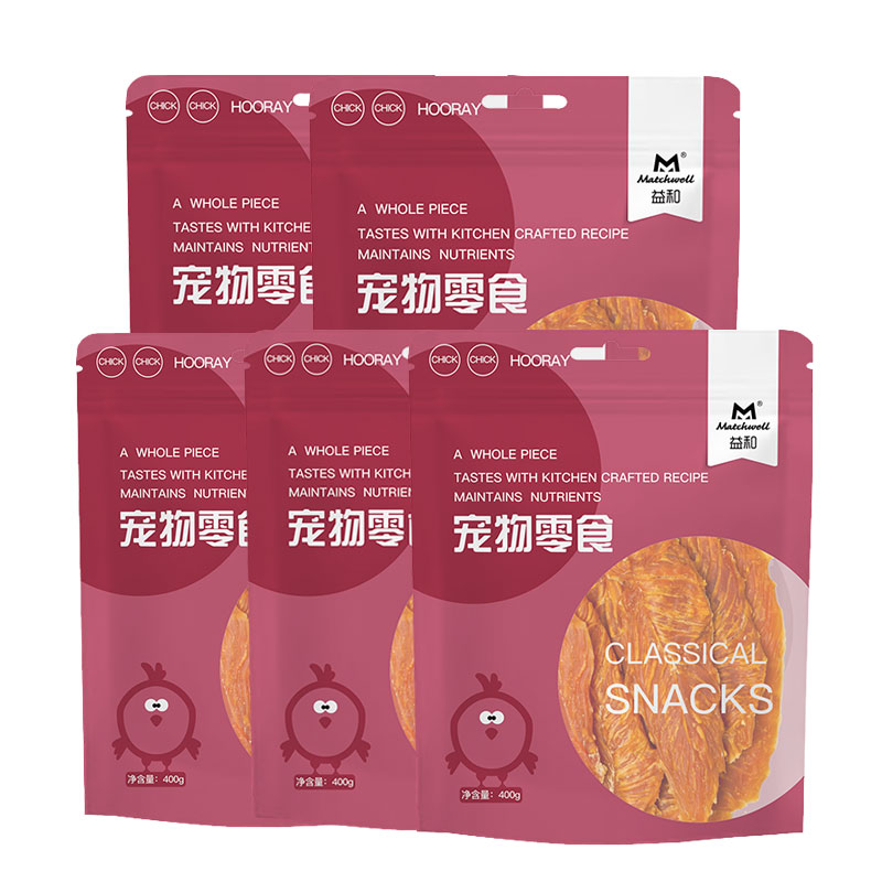 【5包】益和狗狗零食鸭胸肉鸡肉干400g泰迪金毛训练狗奖励磨牙零食