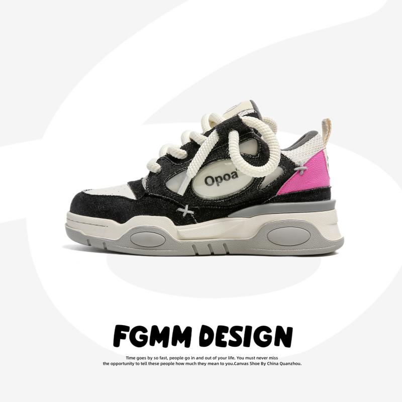 FGMM「黑色牛仔」小众设计休闲滑板鞋子男女款面包鞋潮鞋厚底增高