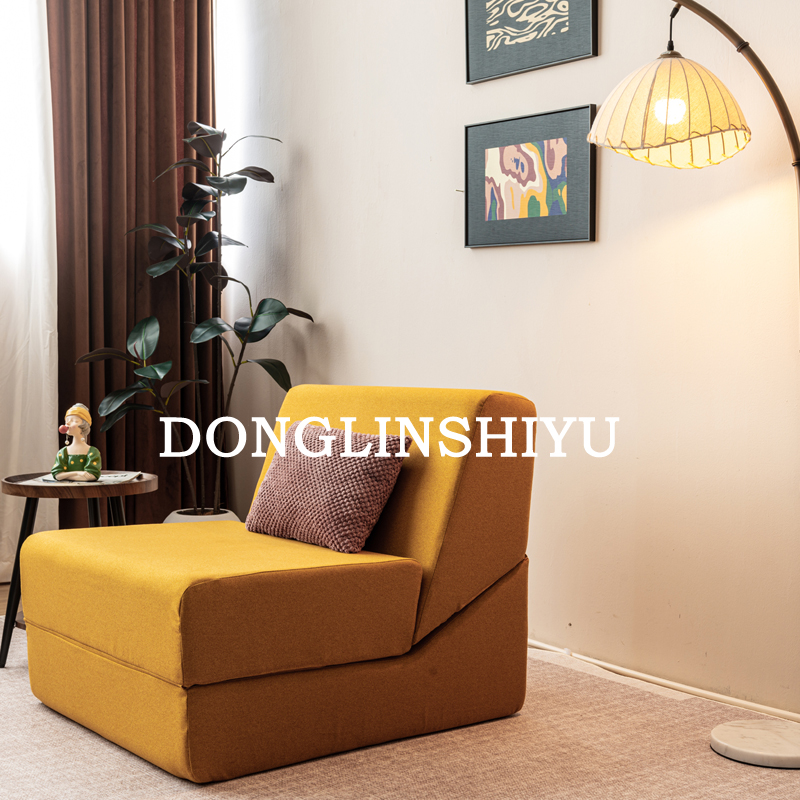  东霖室语懒人沙发榻榻米可折叠可坐可躺阳台客厅小户型黄沙发