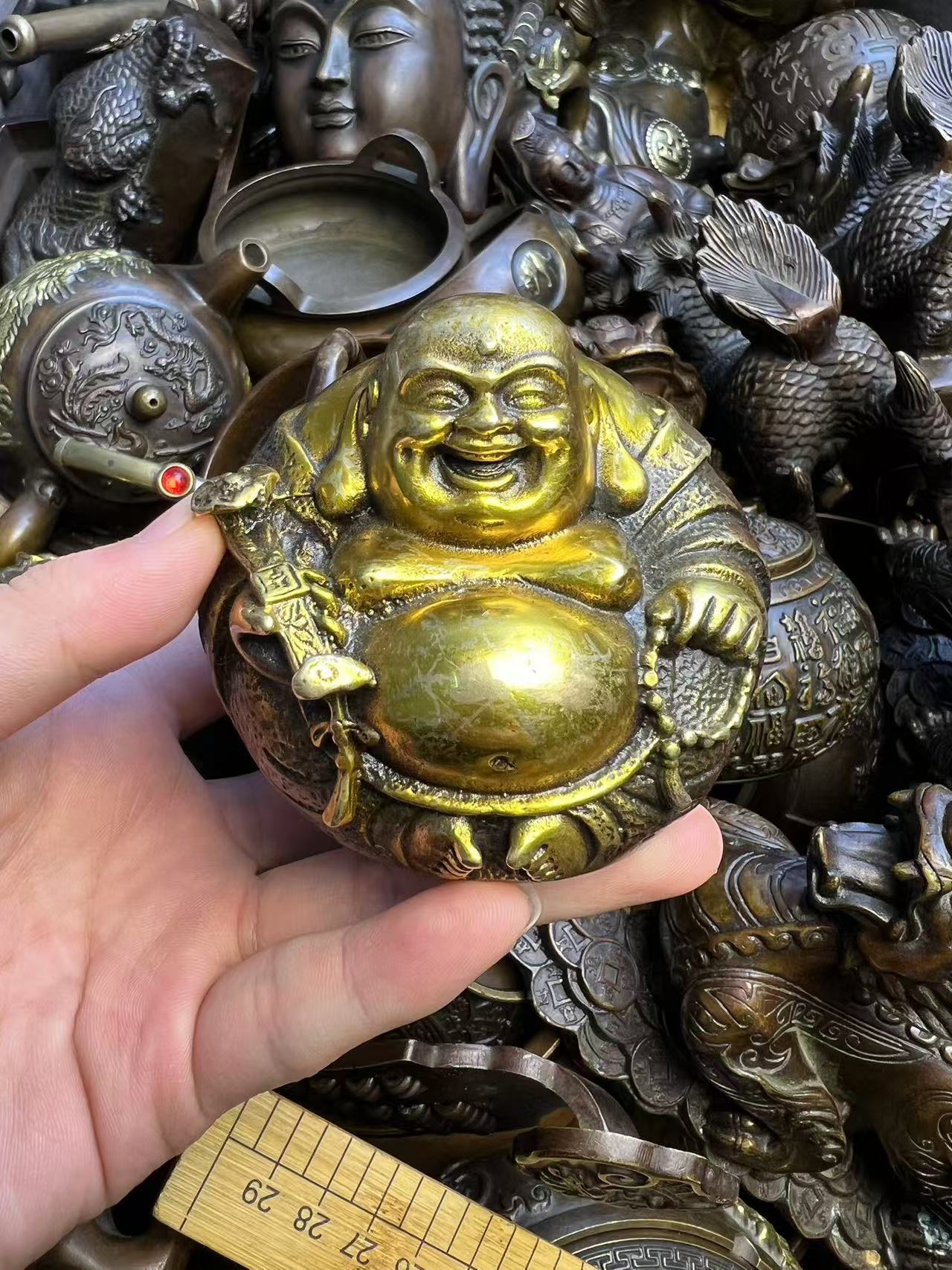 复古铜器弥勒摆件