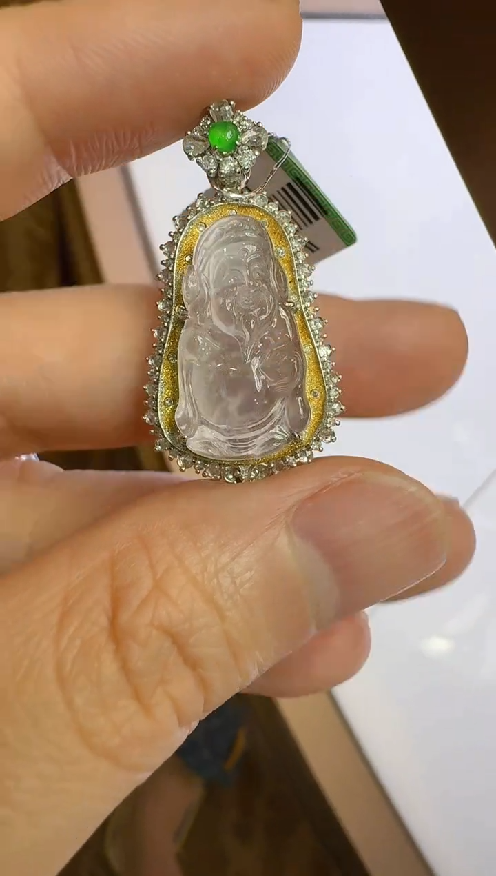 【闪购商品】翡翠吊坠(不含链)18K金镶嵌