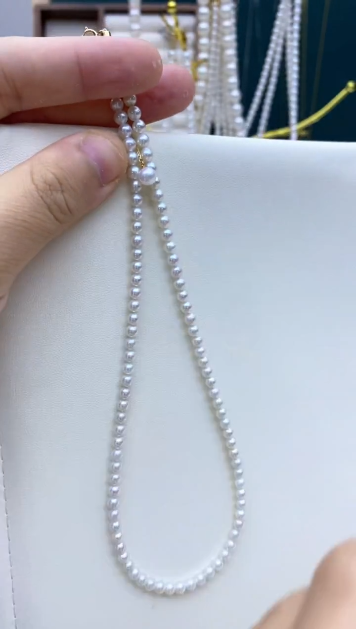 【闪购商品】淡水珍珠颈饰18K金镶嵌3-4