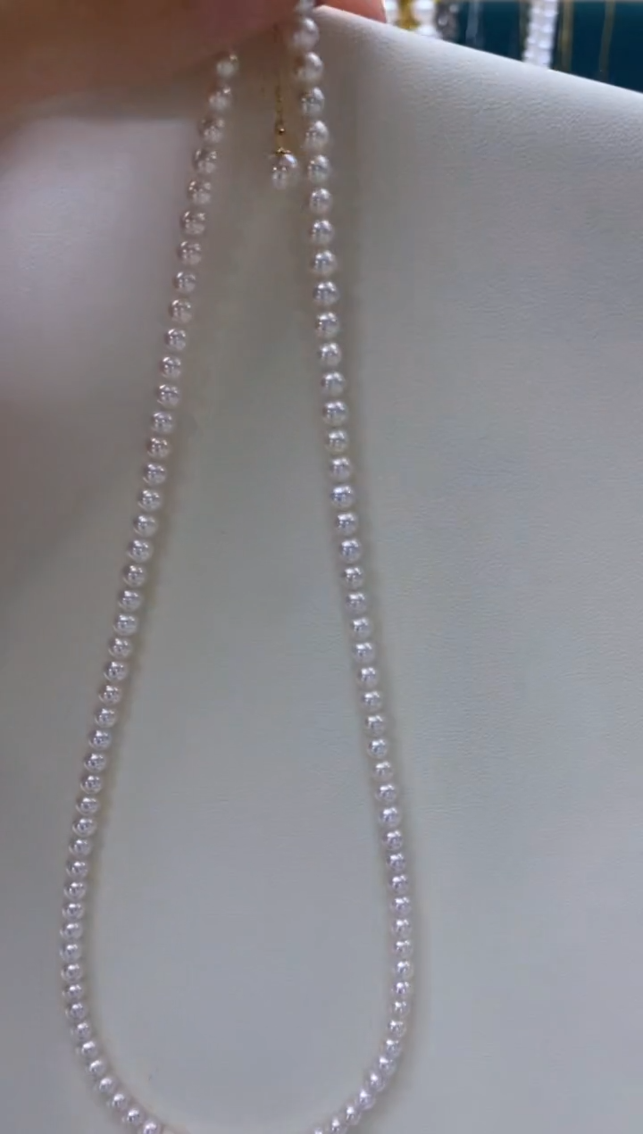 【闪购商品】淡水珍珠项链18K金镶嵌3.5-4