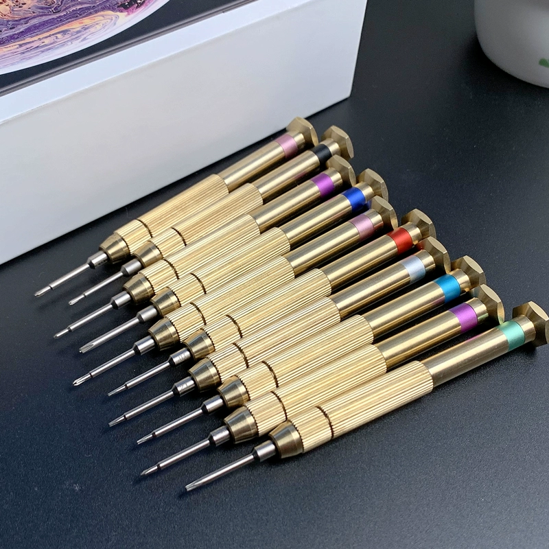 纯铜可换头超硬s2钢拆苹果底部五角十字手机螺丝刀工具手柄强磁