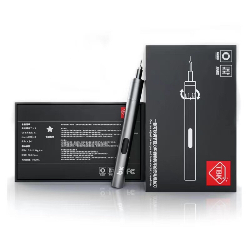 TBK电动螺丝刀家电手机维修工具起子充电USB扭力可调小米螺丝功能