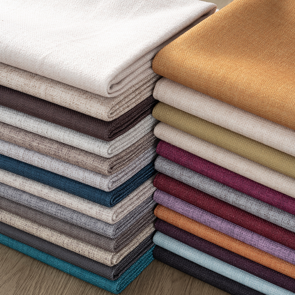 高端素色侘寂风棉麻加厚粗麻纯色沙发坐垫布面料亚麻布桌布老粗布