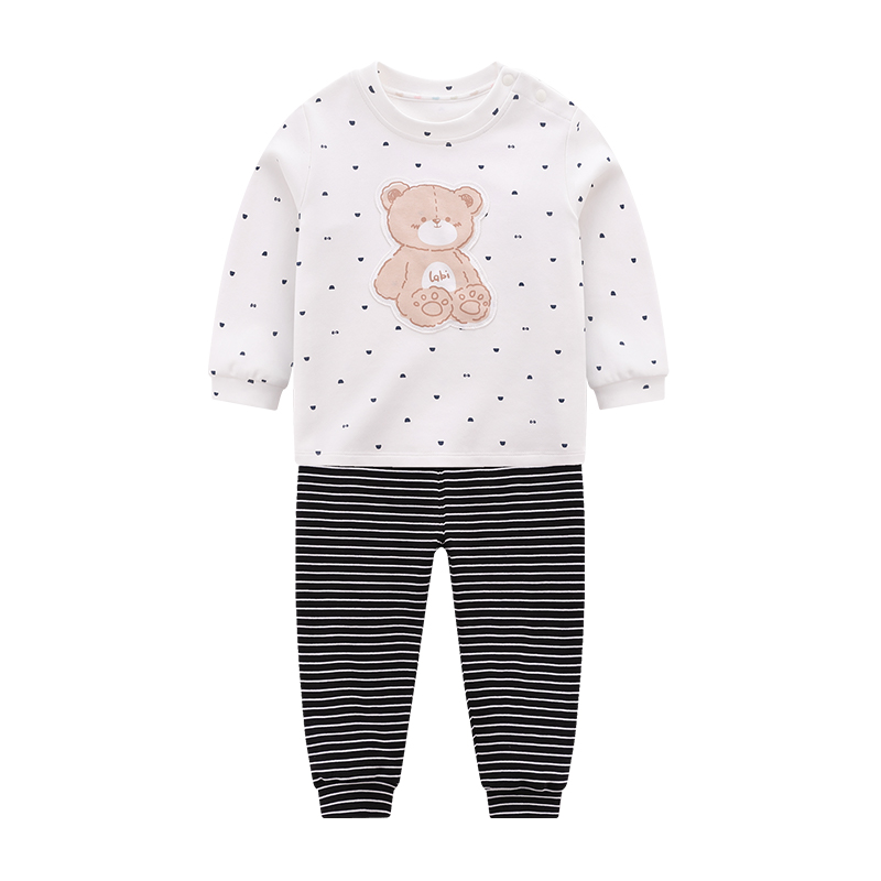 【条纹熊】拉比童装春秋幼儿童家居服套装女童宝宝男童柔软长袖套
