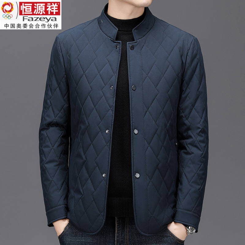 恒源祥Fazeya2023冬装新款男士棉衣中青年时尚休闲单排扣立领保暖