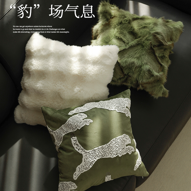 抱枕沙发客厅靠枕套可拆洗家用方形毛绒床头靠背垫靠垫网红高级