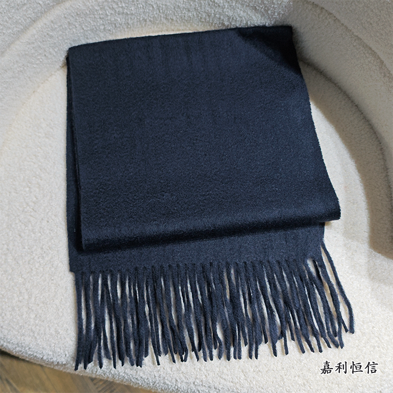 【匠心工艺】优雅时尚水波纹流苏纯山羊绒围巾