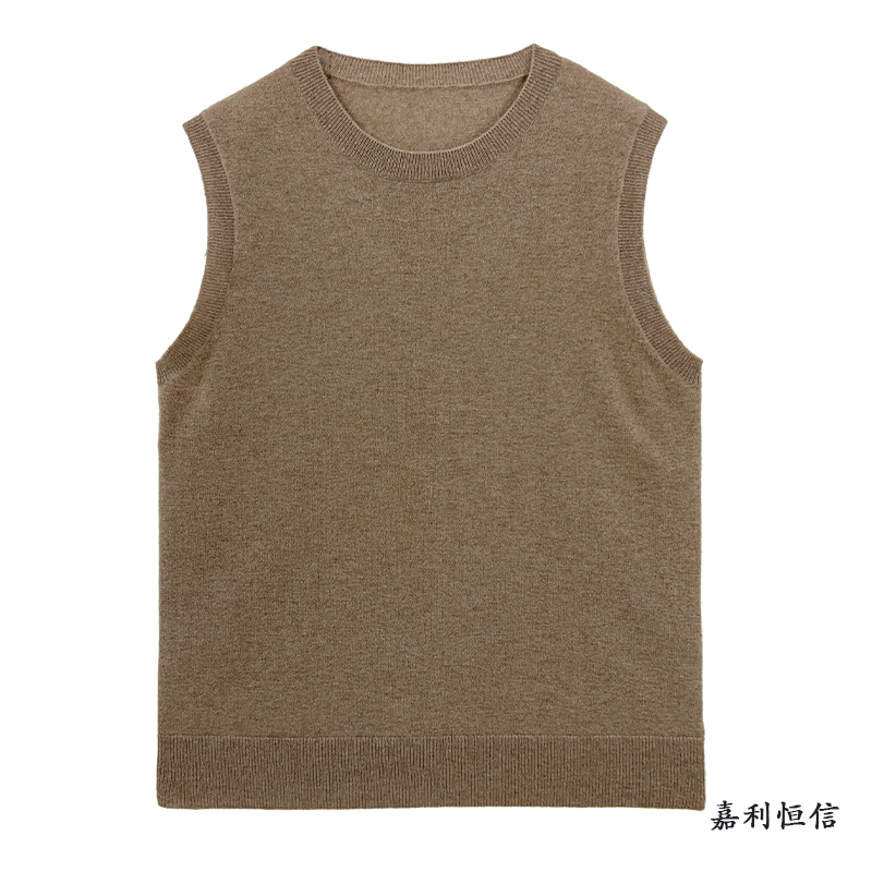 【匠心工艺】软糯舒适男式纯山羊绒圆领内穿背心