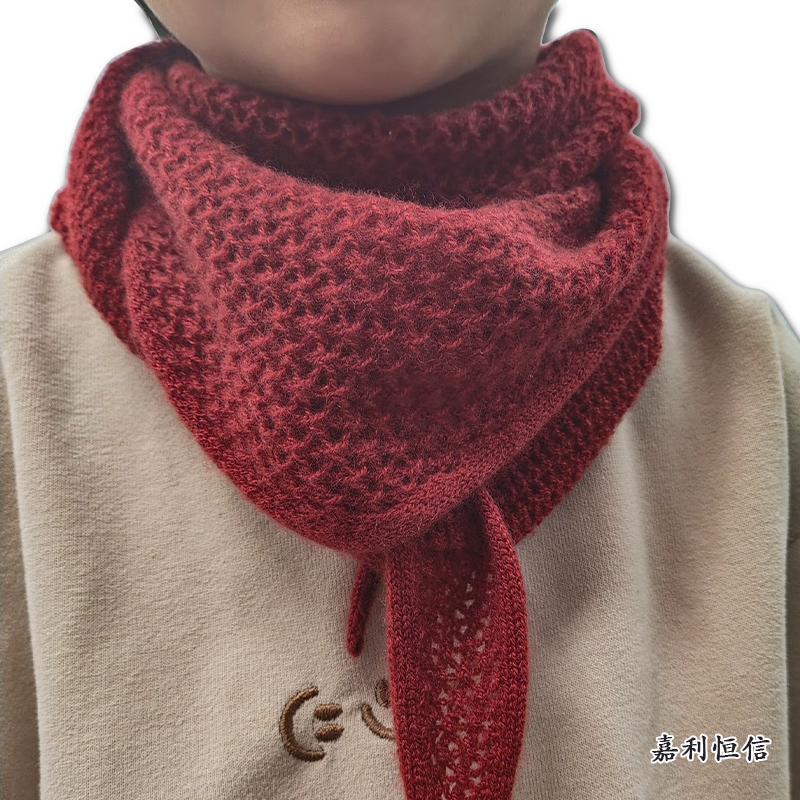 【匠心工艺】优雅时尚超柔软针织镂空挑眼纯山羊绒三角巾（体验款）