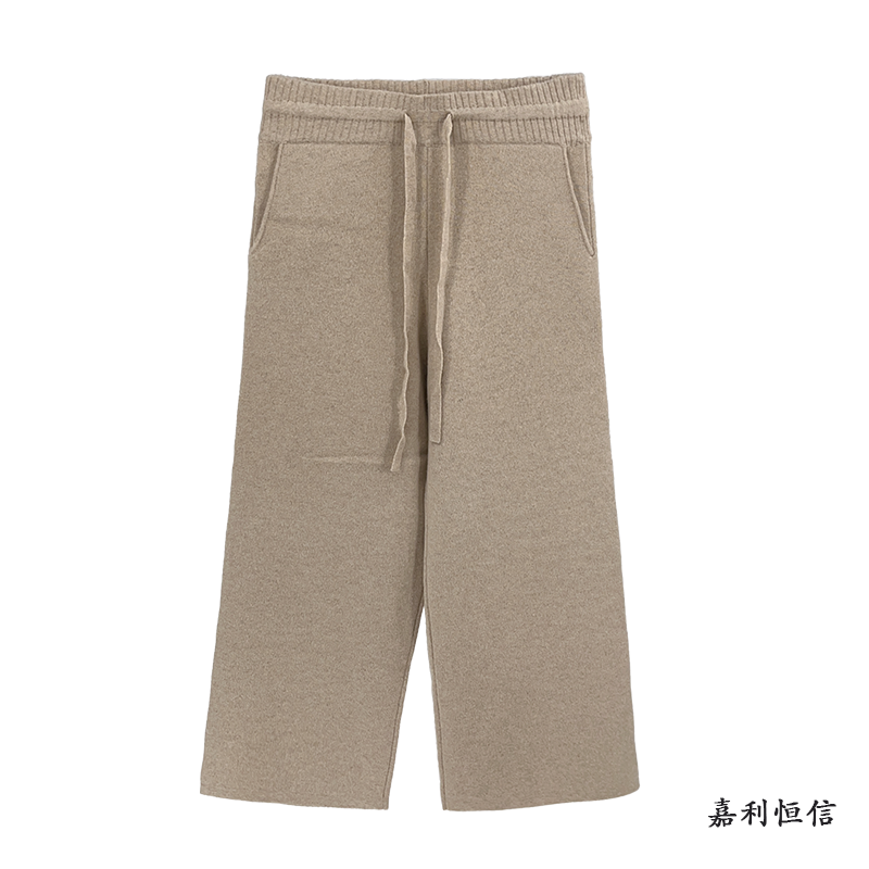 【匠心工艺】优雅时尚百搭大长腿双提纯山羊绒阔腿裤
