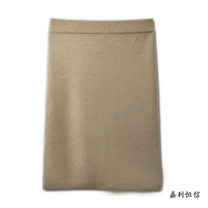 【匠心工艺】柔美雅致双面提花A版女式纯山羊绒半身裙