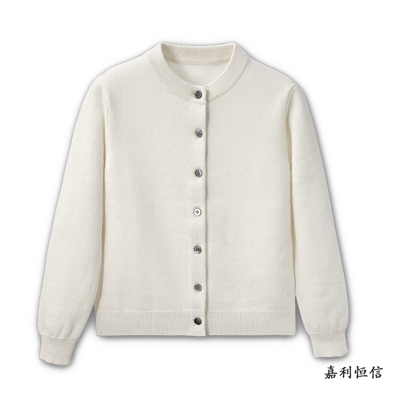 【匠心工艺】时尚洋气儿童纯山羊绒儿童圆领开衫针织衫