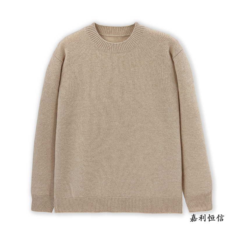 【匠心工艺】经典百搭柔软舒适纯山羊绒男式加厚圆领套衫