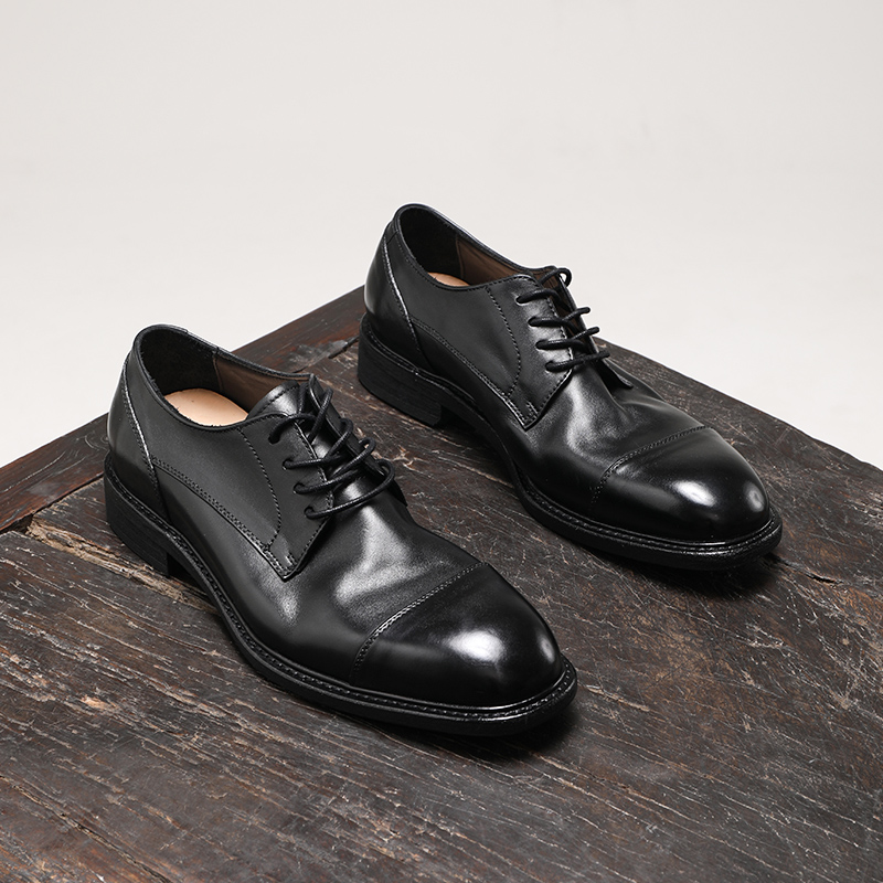 IGESHI爱革仕马皮固特异三接头秋冬英伦休闲鞋德比鞋高档手工男鞋