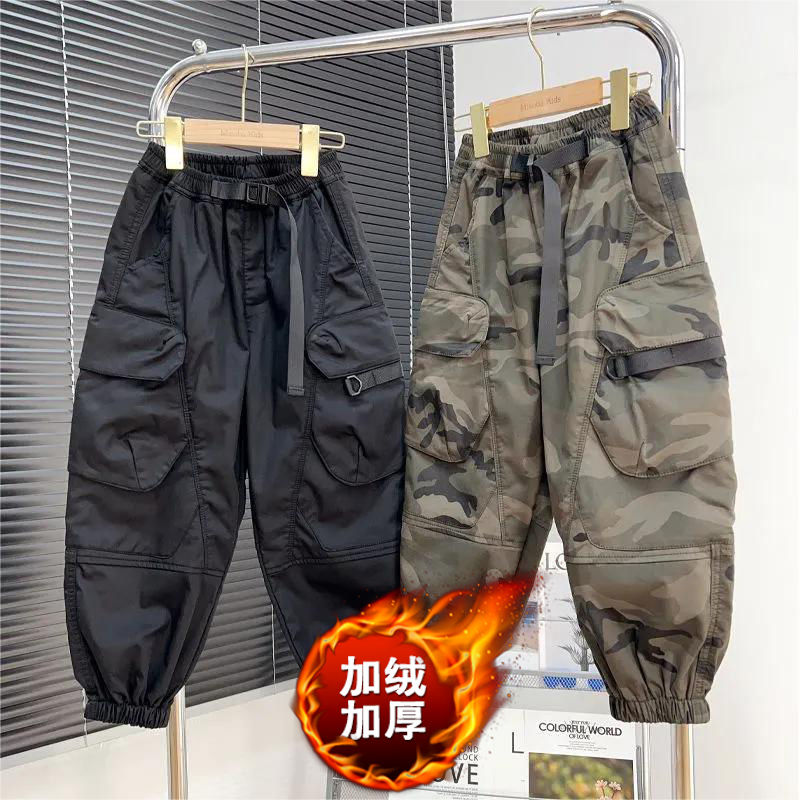 童装男童迷彩裤子2023秋款中大童工装裤儿童休闲裤男孩长裤