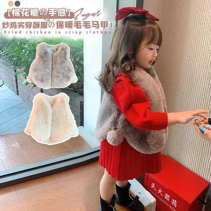 2023新款女童马甲儿童外套加厚保暖秋冬背心棉坎肩马夹外穿