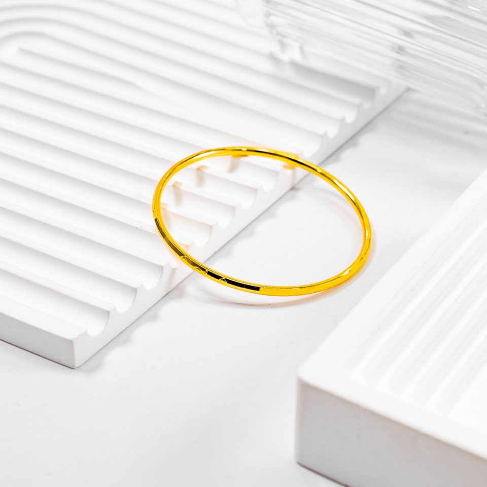 足银手镯 矩形三花手镯