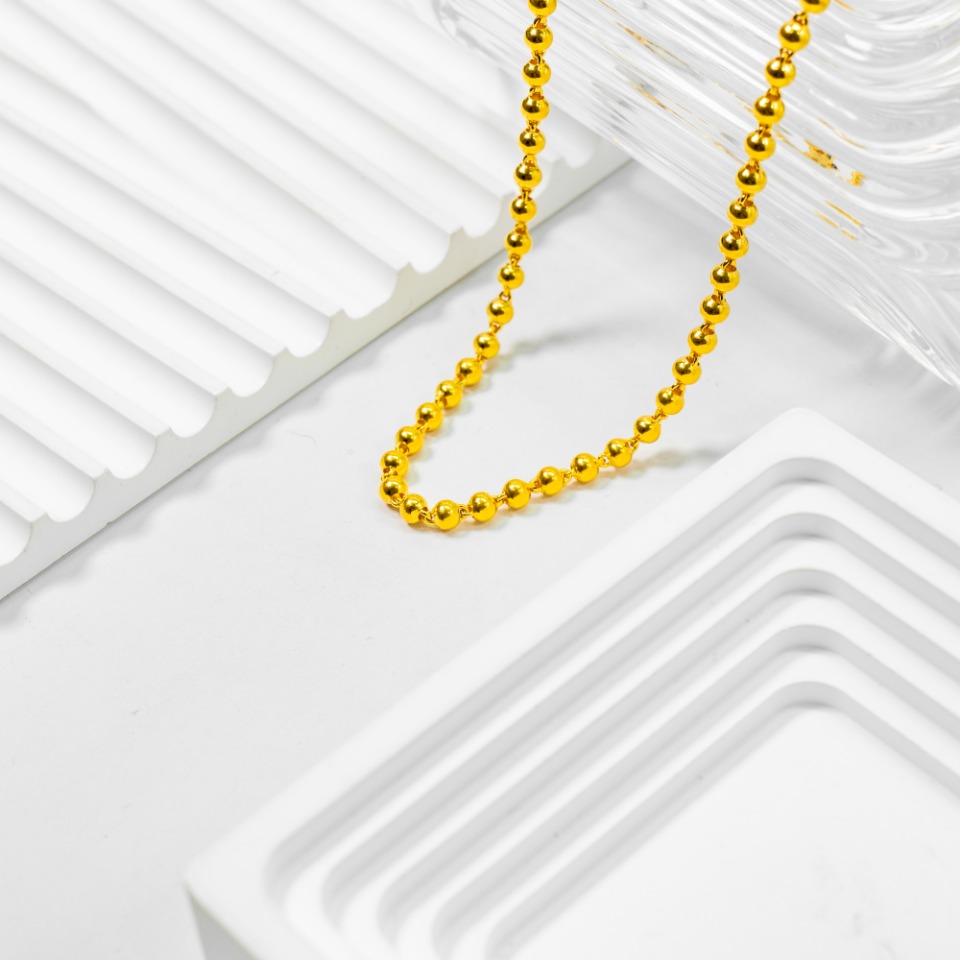 链子足银 光珠项链 k4