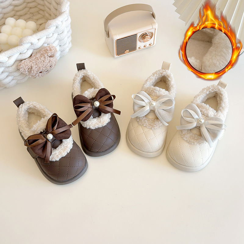 [主播推荐]女童公主韩版鞋儿童洋气软底小香风加绒保暖棉鞋子951