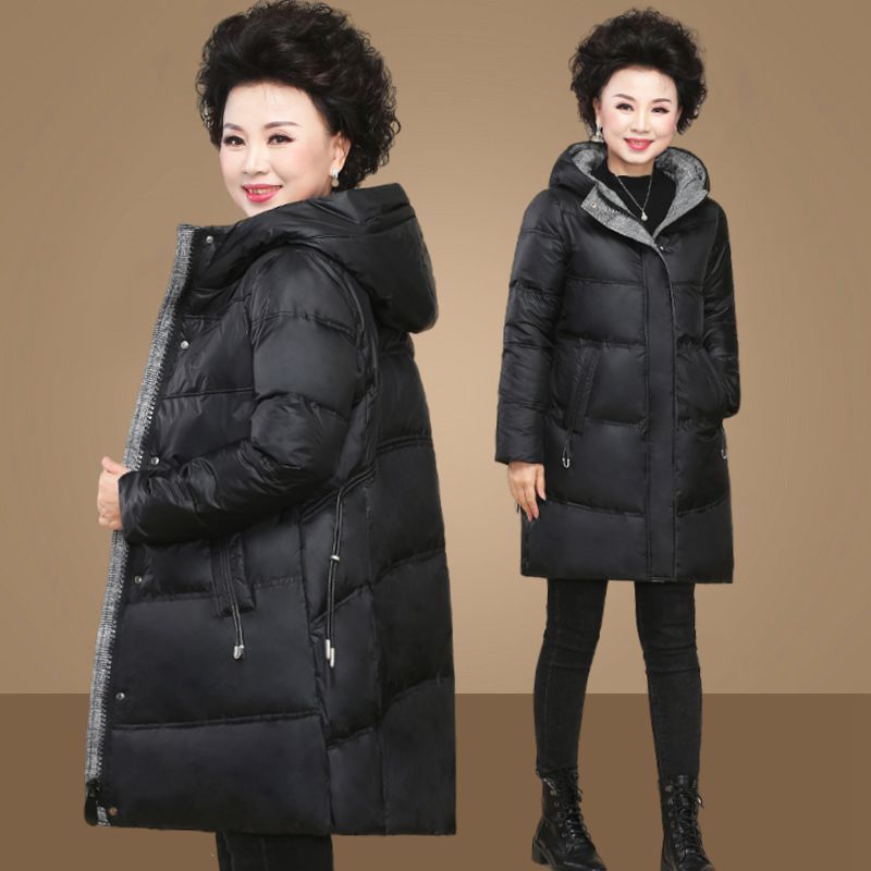 2024新款妈妈冬季羽绒羽绒服洋气中长款保暖加厚羽绒袄外套大码中
