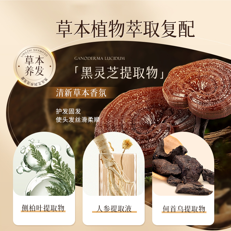 【拍一发三拍一送二到手三大瓶】黑灵芝何首乌润养洗发液（G2）