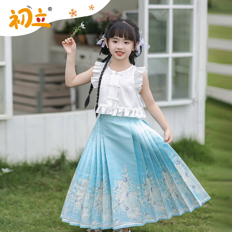 【花间春信】春夏款汉尚华莲汉服国风儿童汉服新中式马面裙汉服女童