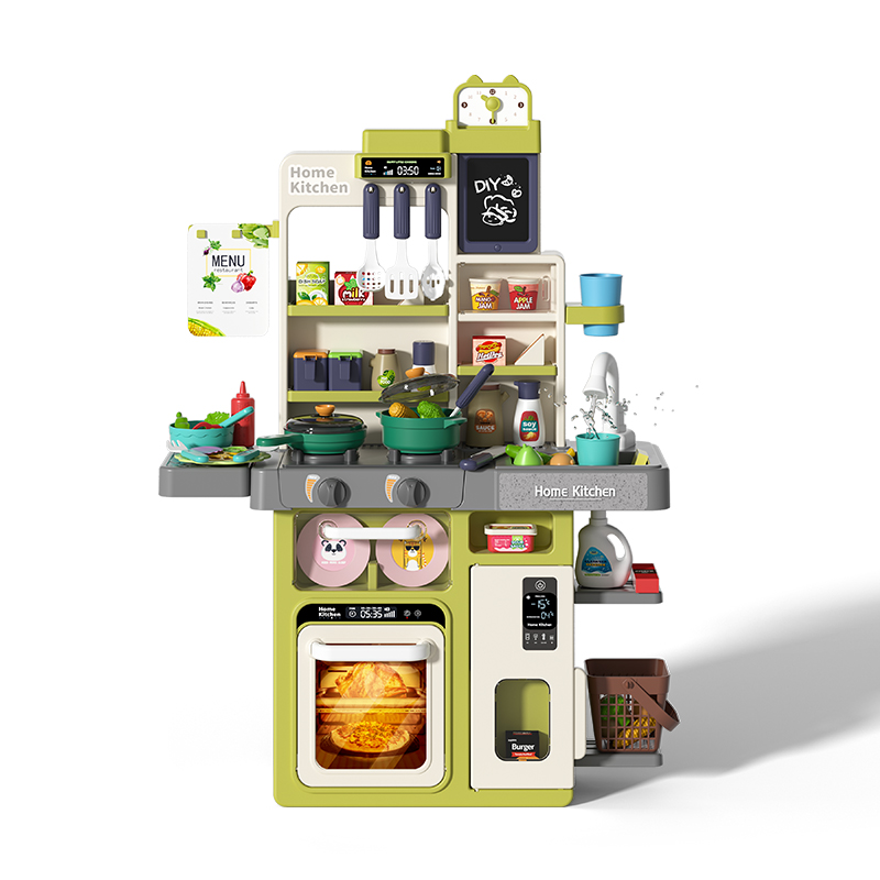 63件套仿真益智小厨房玩具带声光喷雾按压循环出水女宝宝过家家