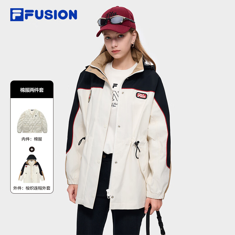 斐乐潮牌女棉服两件套新款时尚宽松运动上衣&T11W447902F