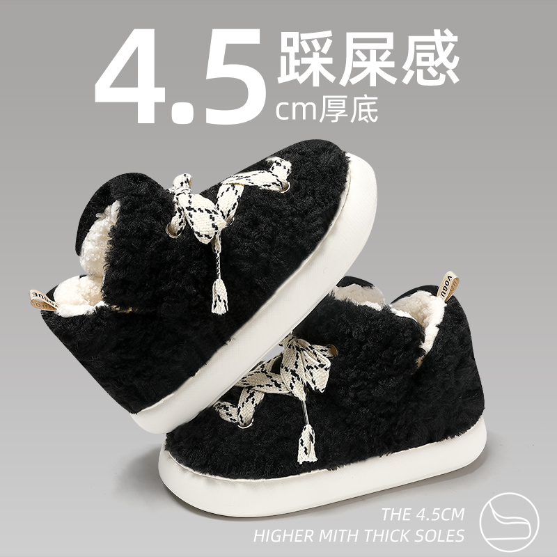棉鞋女款冬季加厚保暖毛毛绒面包鞋2023新款厚底防滑外穿雪地靴女