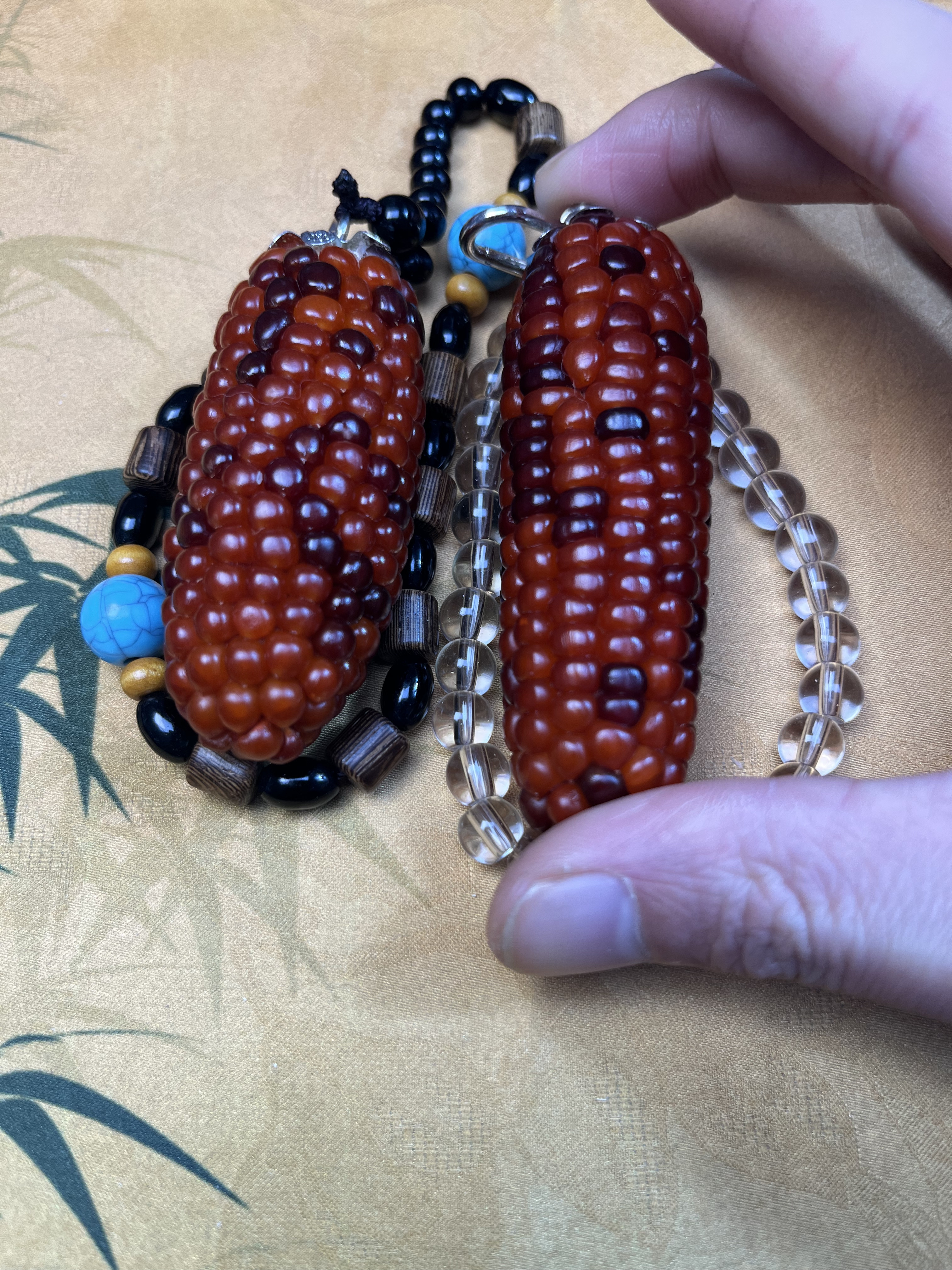 文玩玉米手把件可当高颜值挂件一物一拍迷你文玩直播链接八彩色