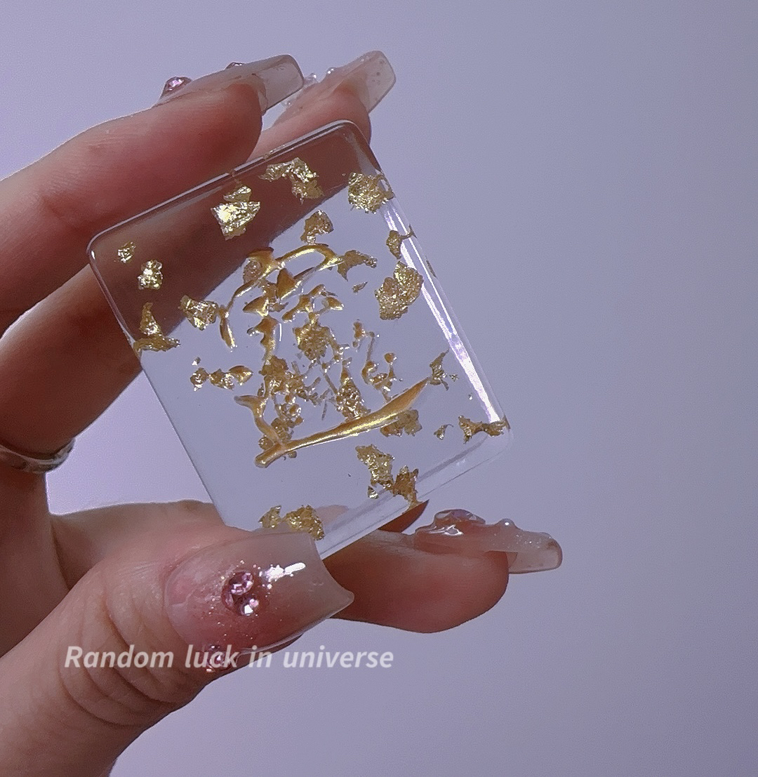 【金箔款】定制款手工滴胶麻将摆件手机挂包挂高级