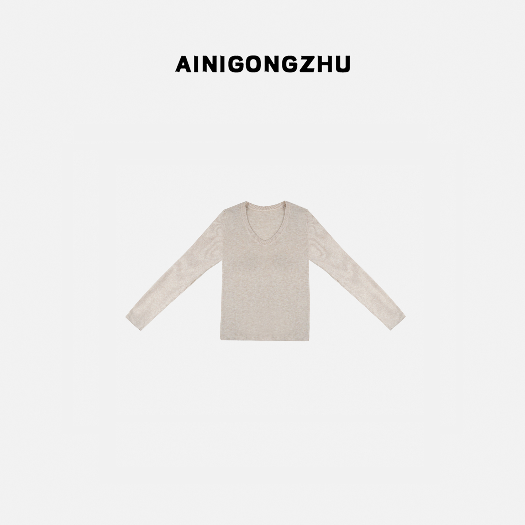AINIGONGZHU/艾妮公主2023秋冬绵羊毛打底衫洋气长袖百搭上衣9958