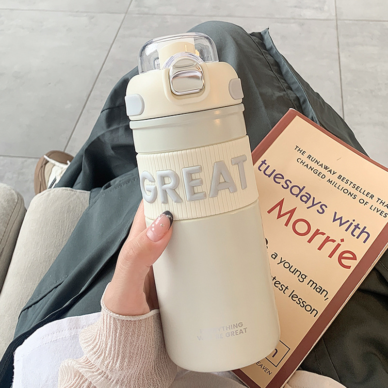 316保温杯女生高颜值简约大容量不锈钢水杯男生便携学生吸管杯子