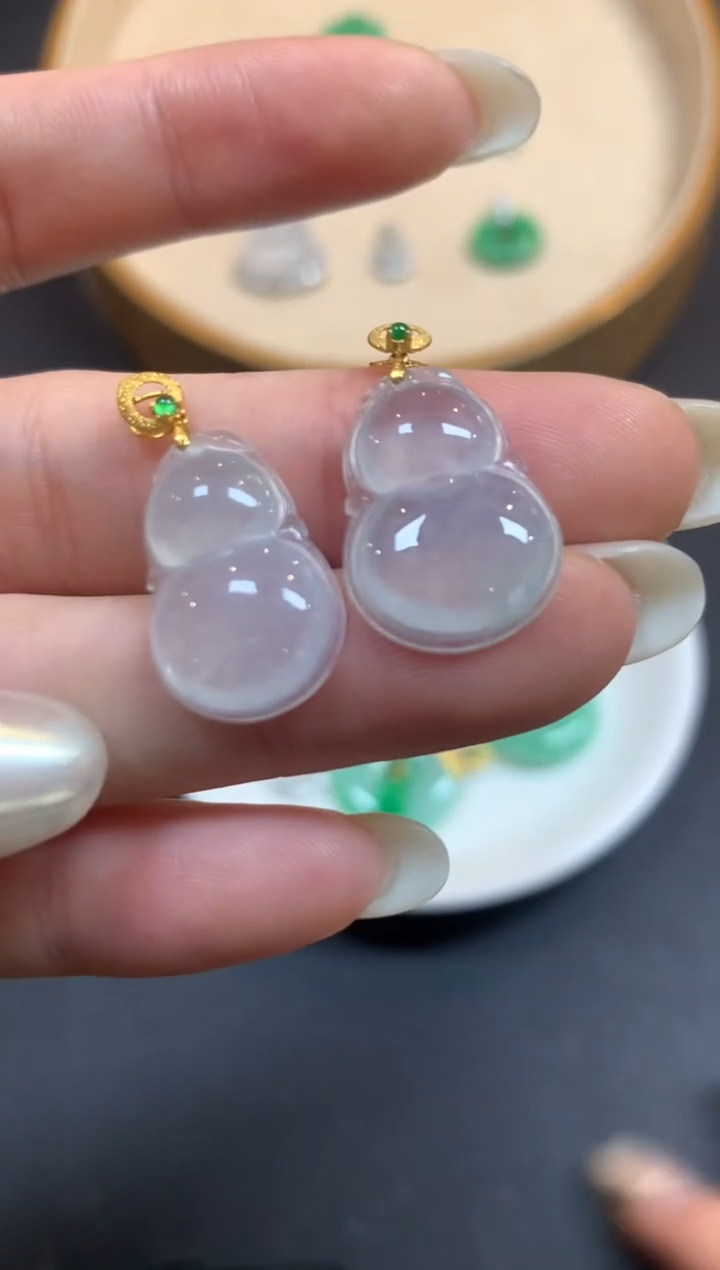 【闪购商品】翡翠吊坠A918K金镶嵌葫芦多样性发|399+0