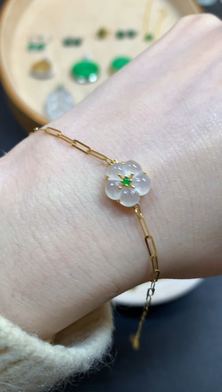 【闪购商品】翡翠手链A38|18K金镶嵌多样性发|980+0